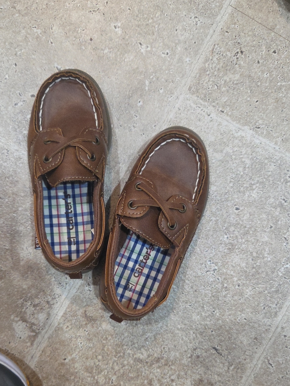 Carter's Brown Moccasin Boat Shoes for Kids